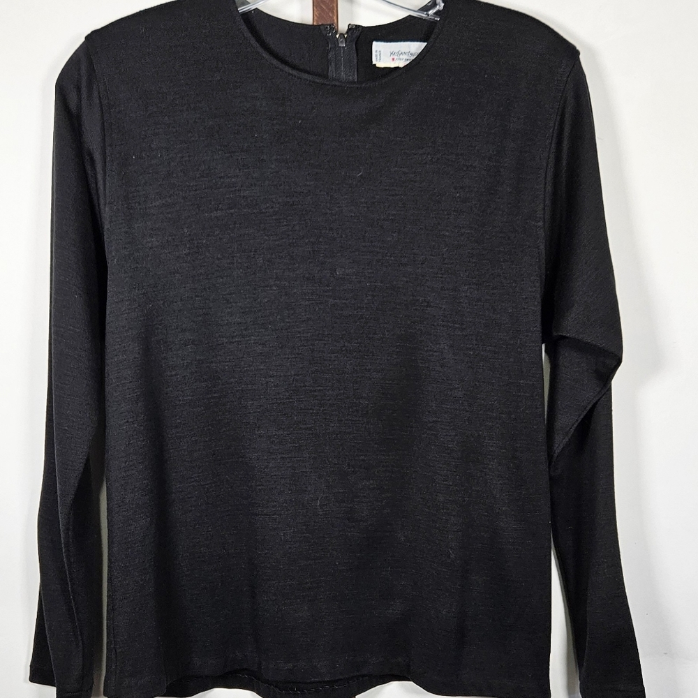 Vintage YSL wool blend dolman sleeve minimalist top S - Picture 6 of 7